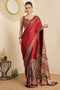 Rakhi Maroon Crepe Ajrakh Printed Ready To Wear Saree