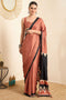 Rakhi Maroon Crepe Ajrakh Printed Ready To Wear Saree