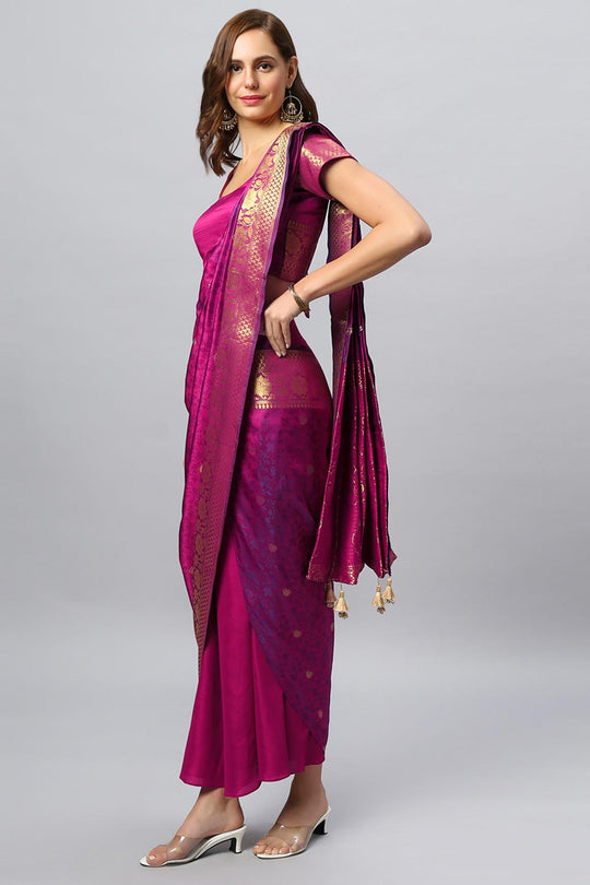 Rubia Magenta Banarasi Sarong Saree