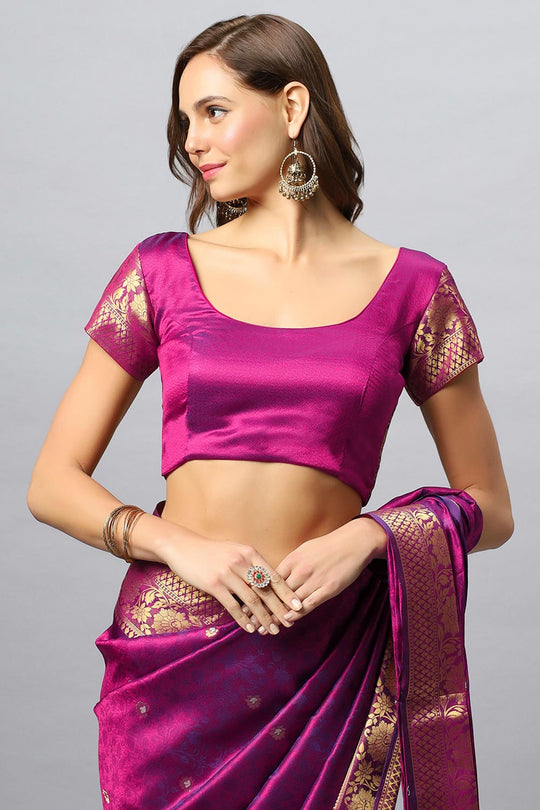 Rubia Magenta Banarasi Sarong Saree
