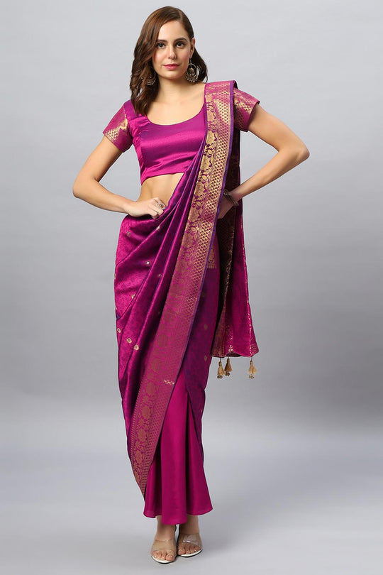 Rubia Magenta Banarasi Sarong Saree
