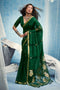 Uma Bottle Green Pure Munga Silk Handloom Weaving Organza Pallu Ready to Wear Saree