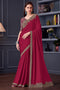 Jossette Maroon Chiffon Embellished Designer Party Wear Ready to wear saree