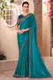Hope Teal Green Georgette Embellished Border Ready to Wear Saree