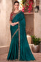Hope Teal Green Chiffon Zari Designer Border Ready to Wear Saree