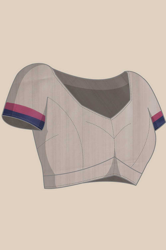 Corrine White Chiffon Floral Digital Printed Ready to Wear One Minute Saree