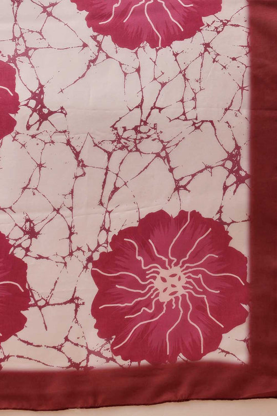 Eva Brown Mul Cotton Floral Digital Printed Ready to Wear One Minute Saree