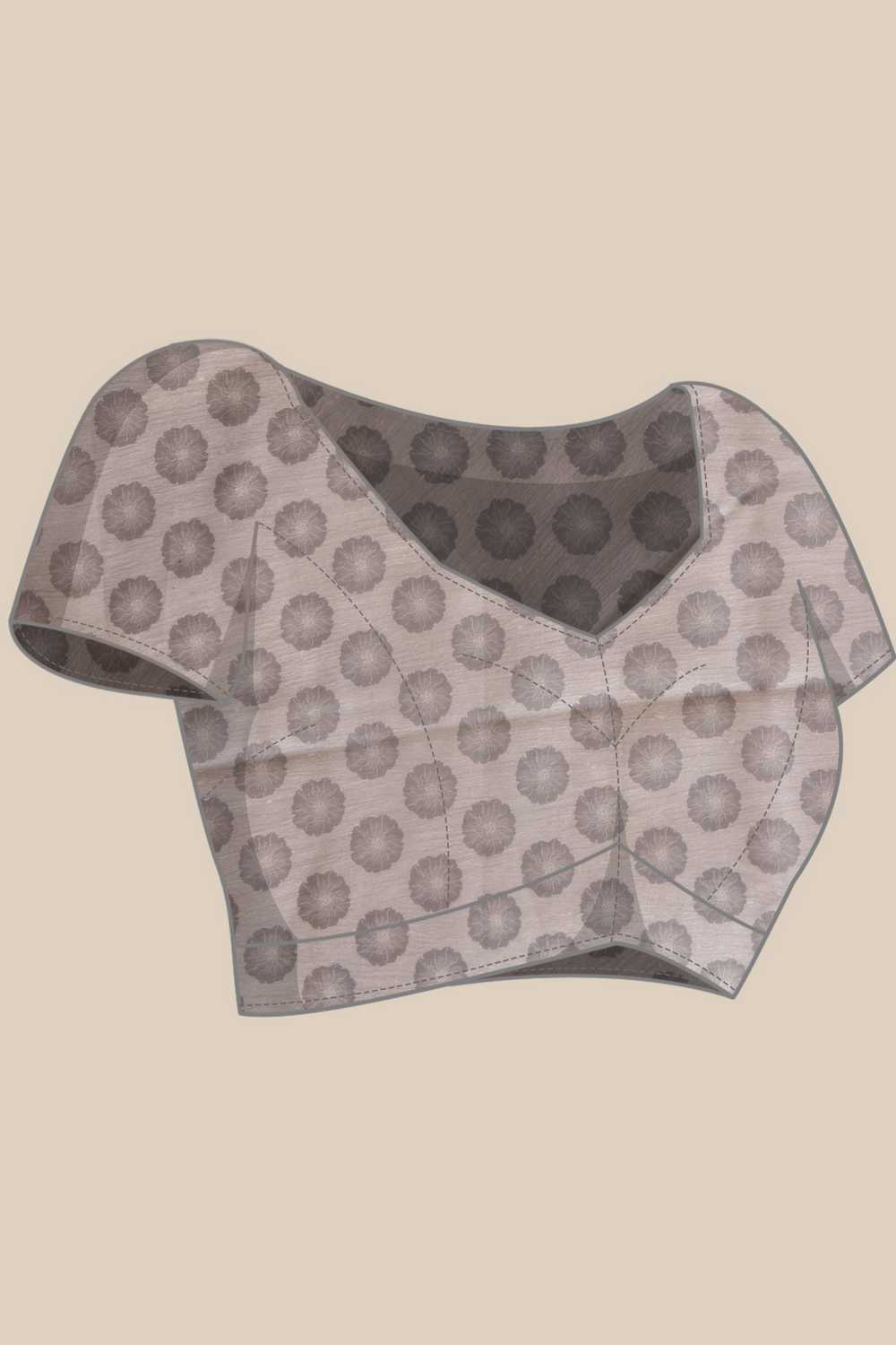 Eva Brown Mul Cotton Floral Digital Printed Ready to Wear One Minute Saree