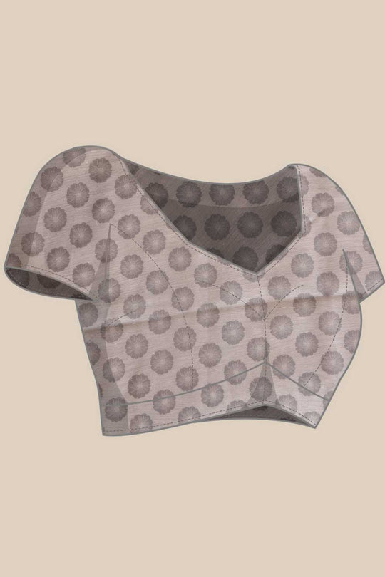 Eva Brown Mul Cotton Floral Digital Printed Ready to Wear One Minute Saree