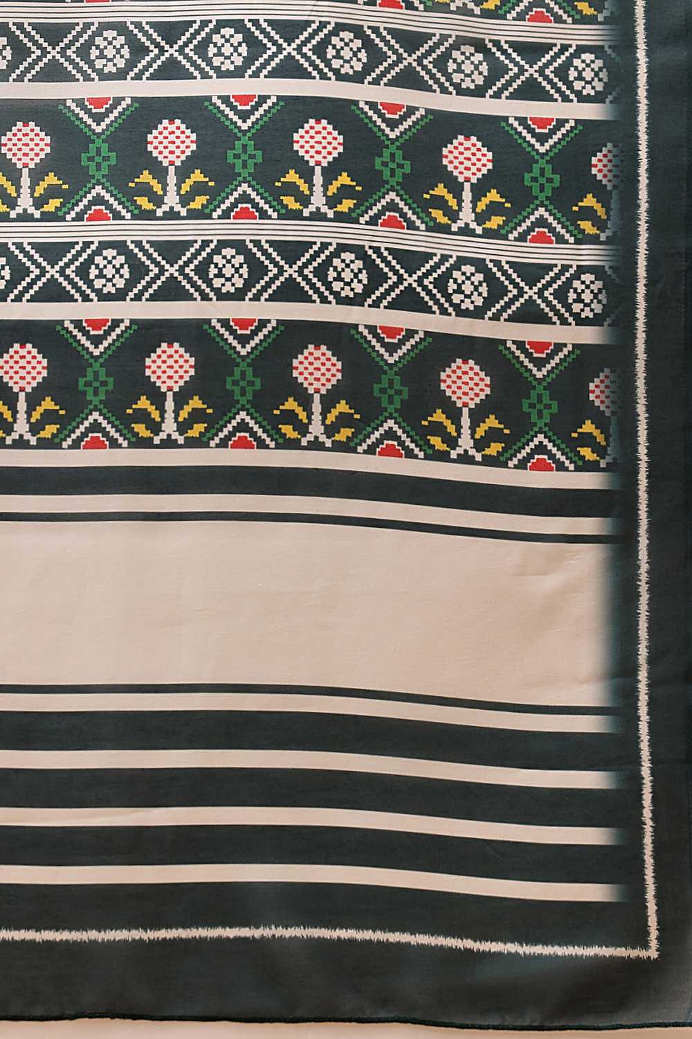 Eva Green Mul Cotton Ikat Digital Printed Ready to Wear One Minute Saree