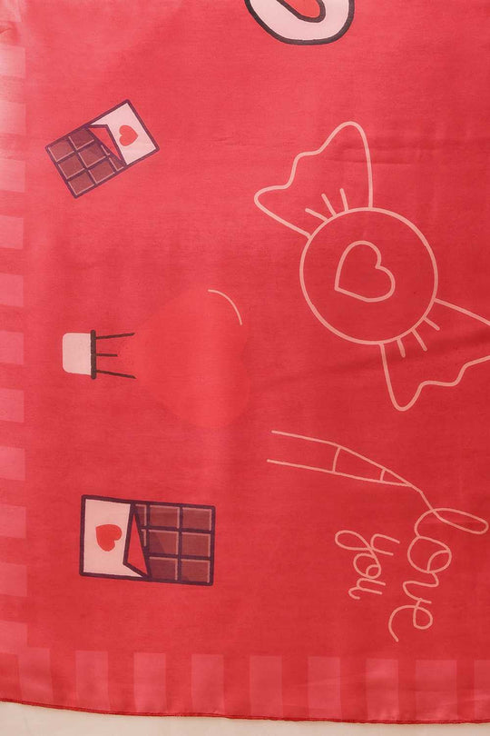 Eva Red Mul Cotton Abstract Digital Printed Ready to Wear One Minute Saree