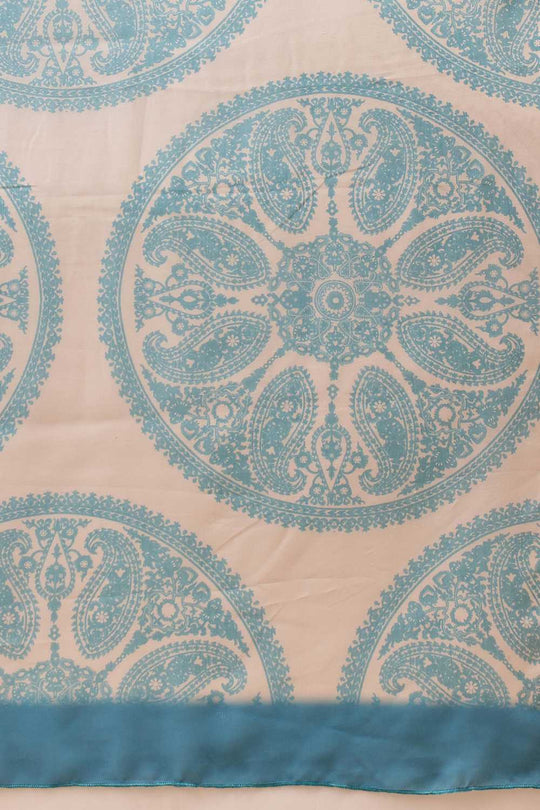 Eva Beige Mul Cotton Paisley Digital Printed Ready to Wear One Minute Saree