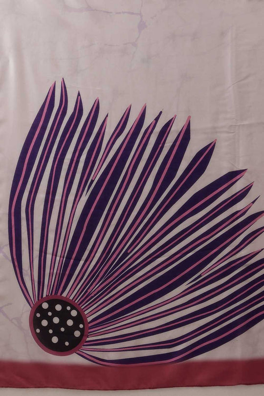 Eva Off White Mul Cotton Abstract Digital Printed Ready to Wear One Minute Saree