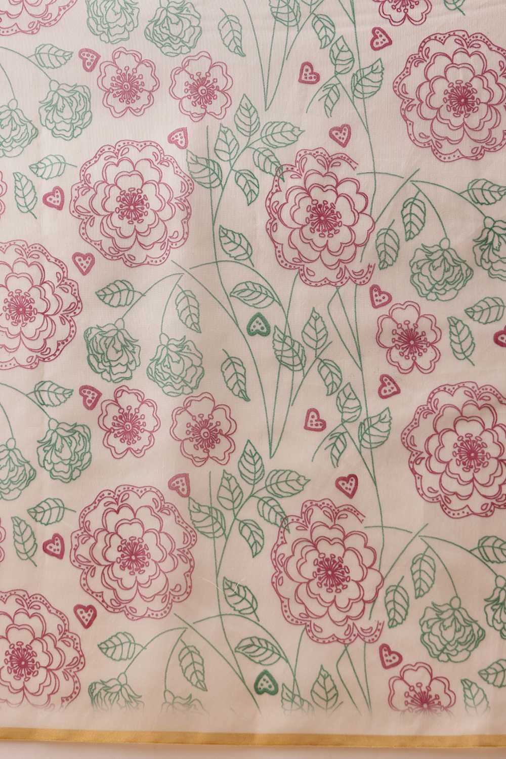 Zora Off White Cotton Blend Floral Digital Printed Ready to Wear One Minute Saree