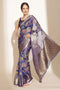 Maja Blue Soft Silk Kalamkari Printed Ready to Wear Saree