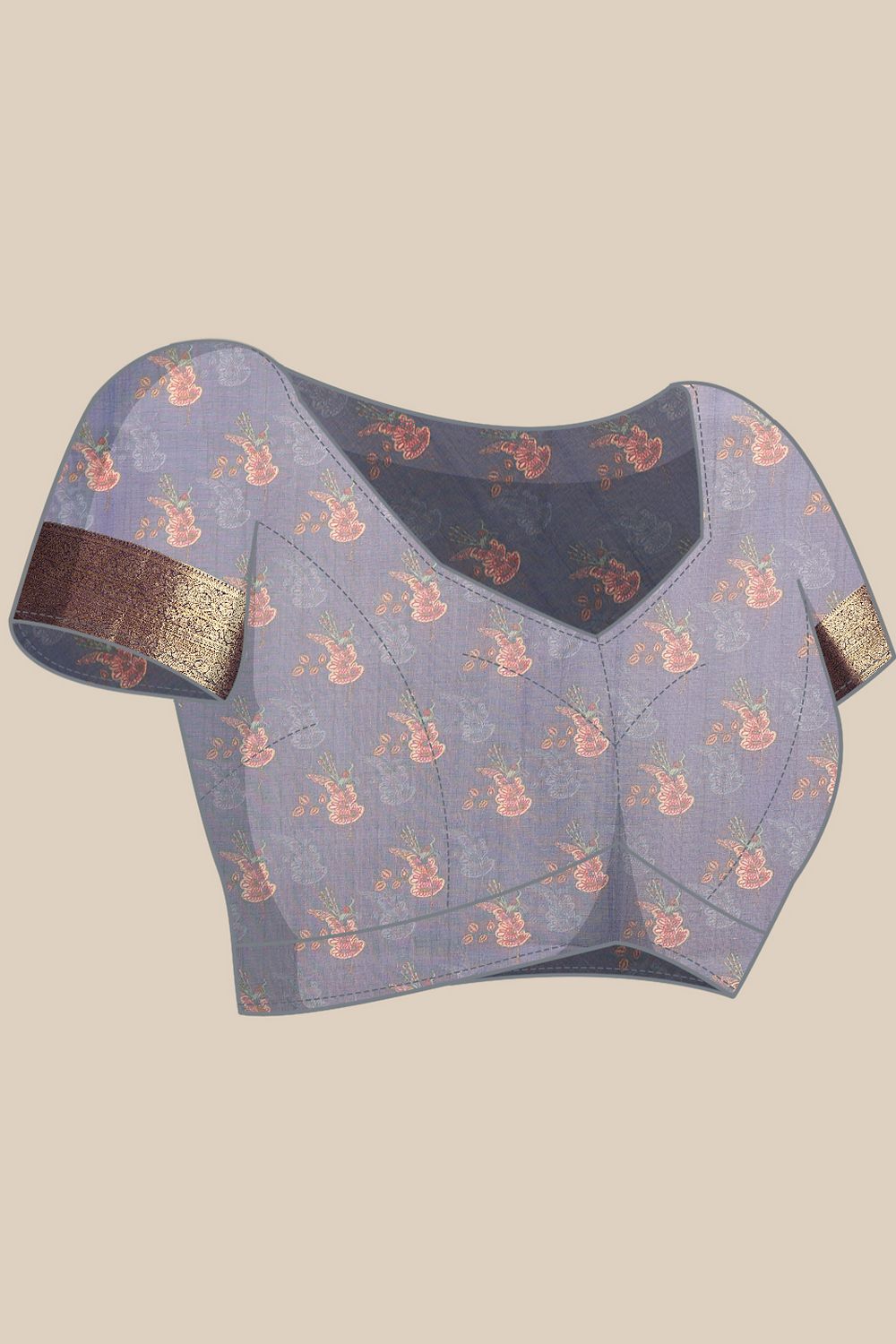 Maja Blue Soft Silk Kalamkari Printed Ready to Wear Saree