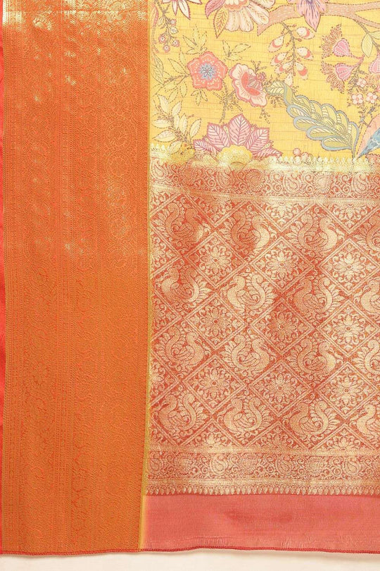 Ella Soft Silk Kalamkari Printed Ready to Wear Saree