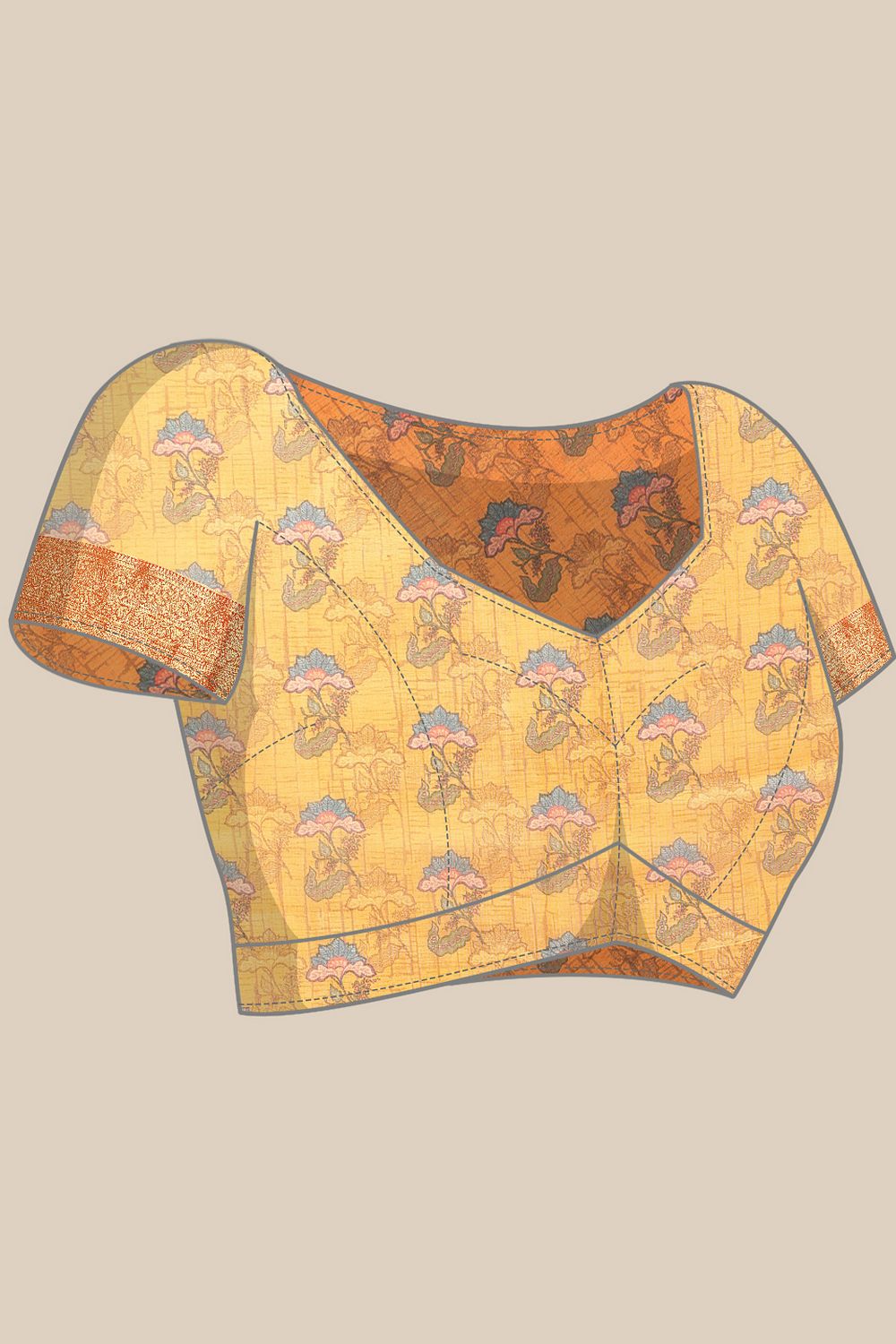 Ella Soft Silk Kalamkari Printed Ready to Wear Saree