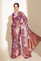 Rosa Purple Soft Silk Kalamkari Printed Ready to Wear Saree