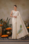 Emma Cream Soft Silk Peacock Printed Ready to Wear Saree