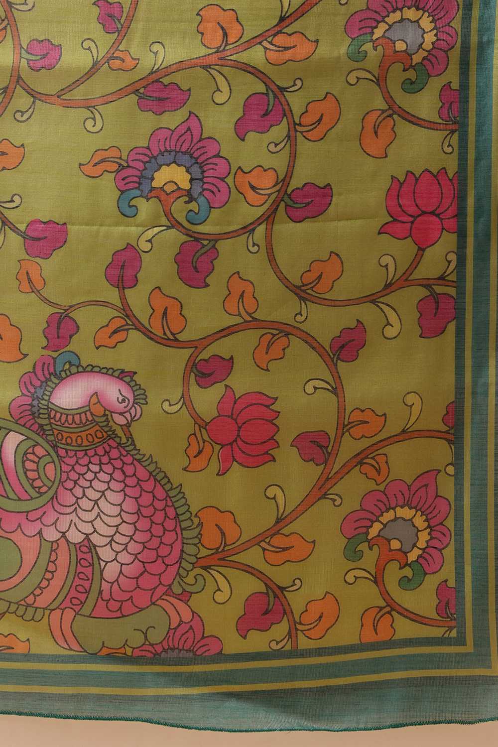 Zora Teal Cotton Blend Striped Digital Printed Ready to Wear One Minute Saree