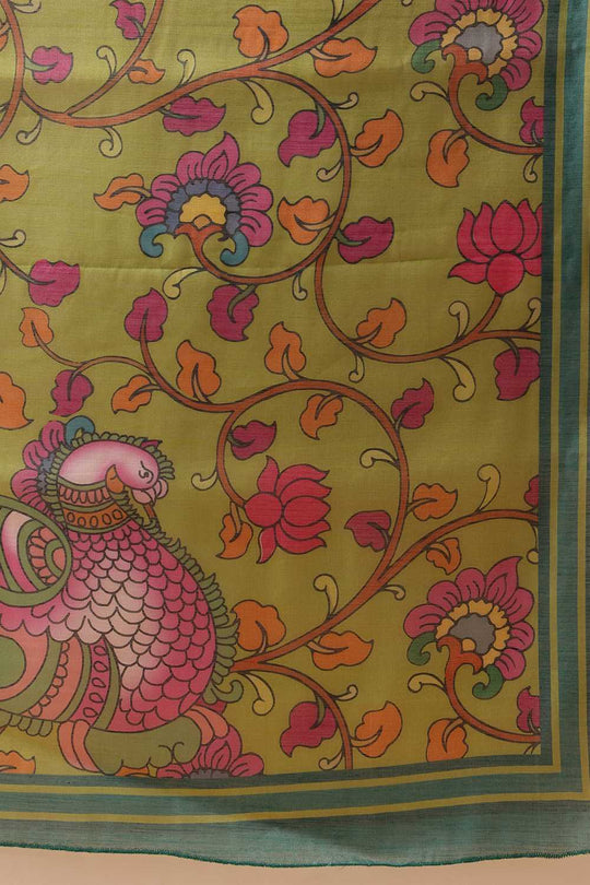 Zora Teal Cotton Blend Striped Digital Printed Ready to Wear One Minute Saree