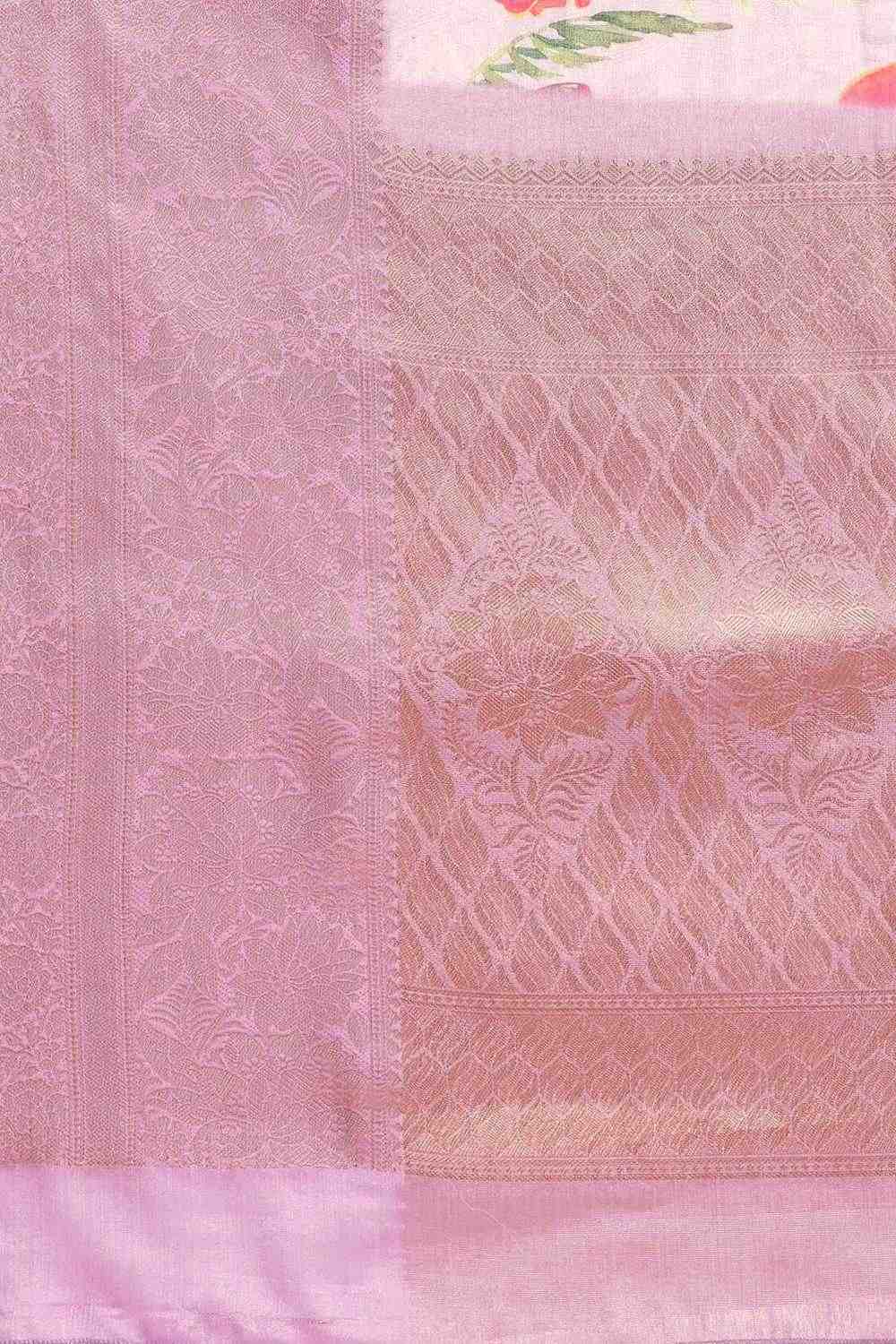 Anise Lavender Tissue Floral Digital Printed Ready to Wear One Minute Saree