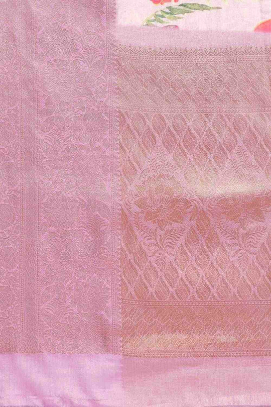 Anise Lavender Tissue Floral Digital Printed Ready to Wear One Minute Saree