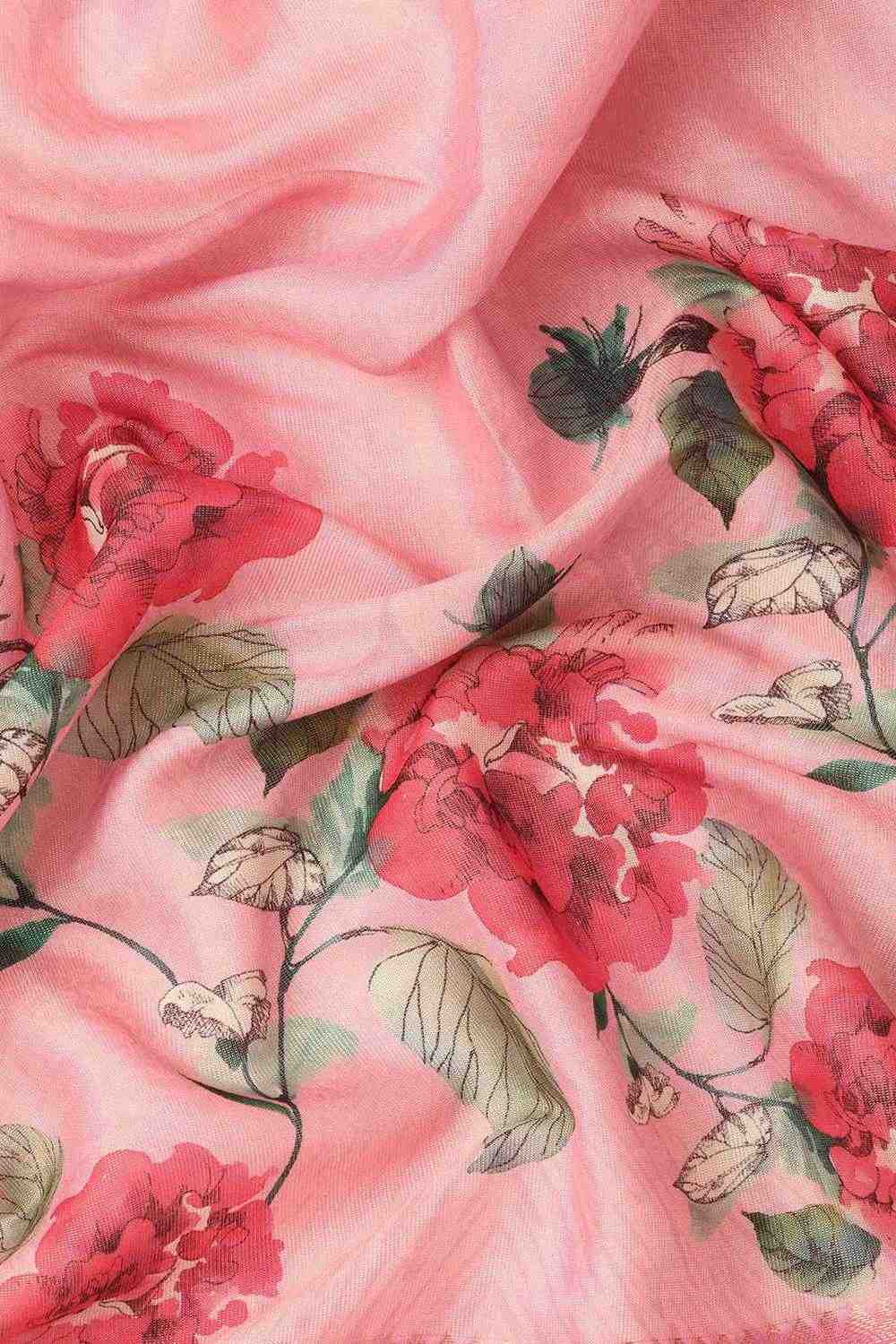 Anise Pink Tissue Floral Digital Printed Ready to Wear One Minute Saree