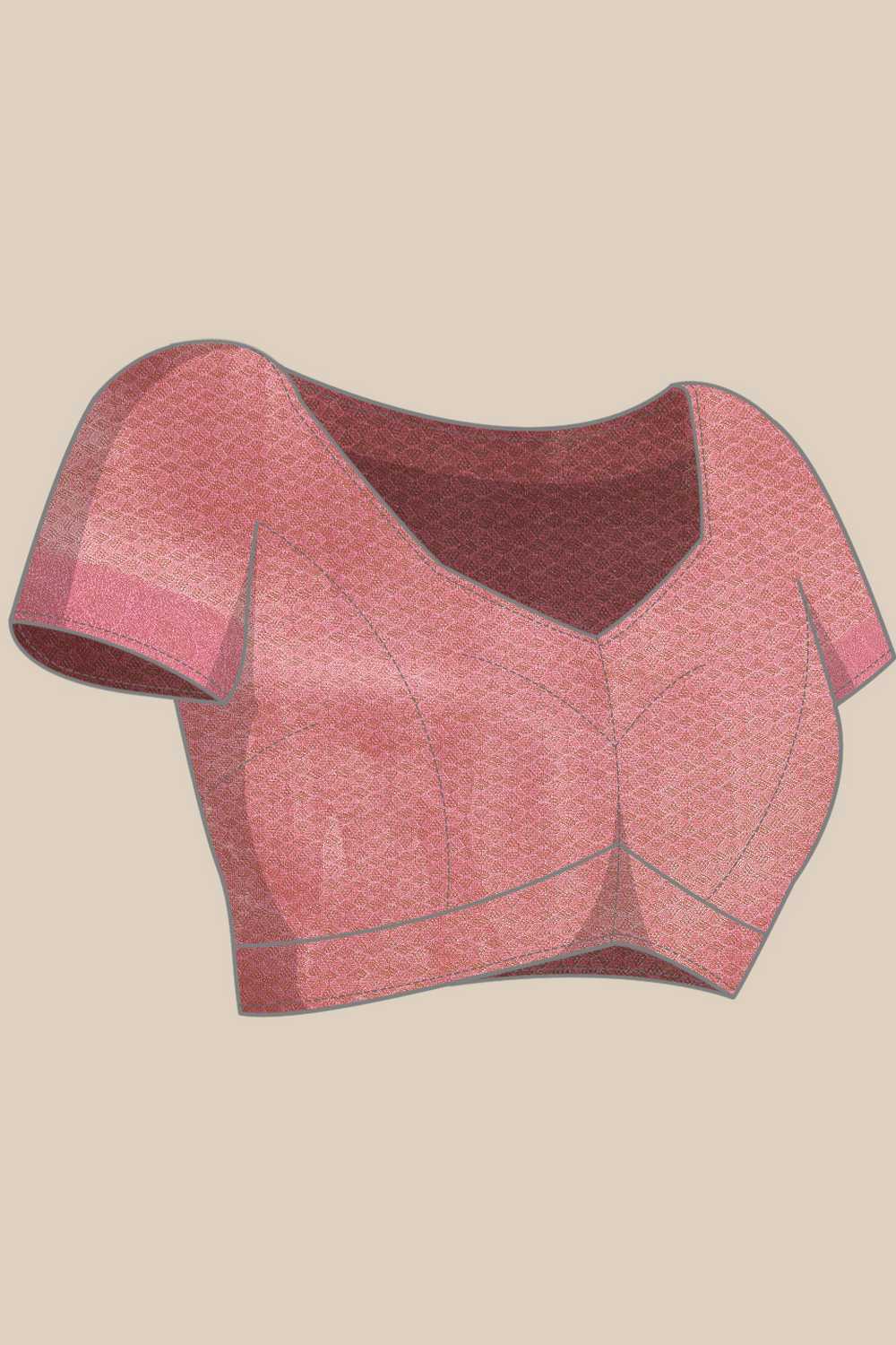 Anise Pink Tissue Floral Digital Printed Ready to Wear One Minute Saree