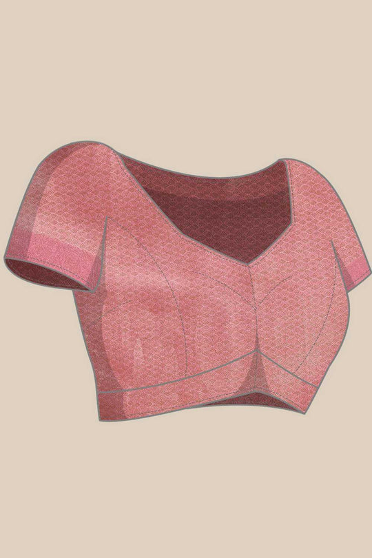 Anise Pink Tissue Floral Digital Printed Ready to Wear One Minute Saree