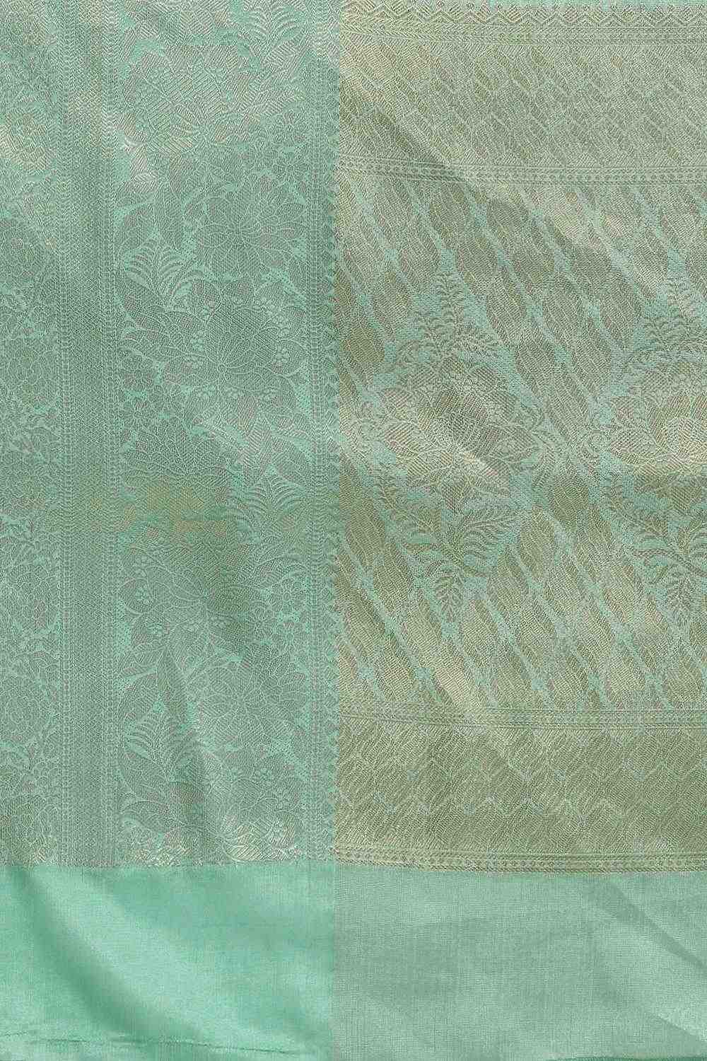 Anise Teal Tissue Floral Digital Printed Ready to Wear One Minute Saree