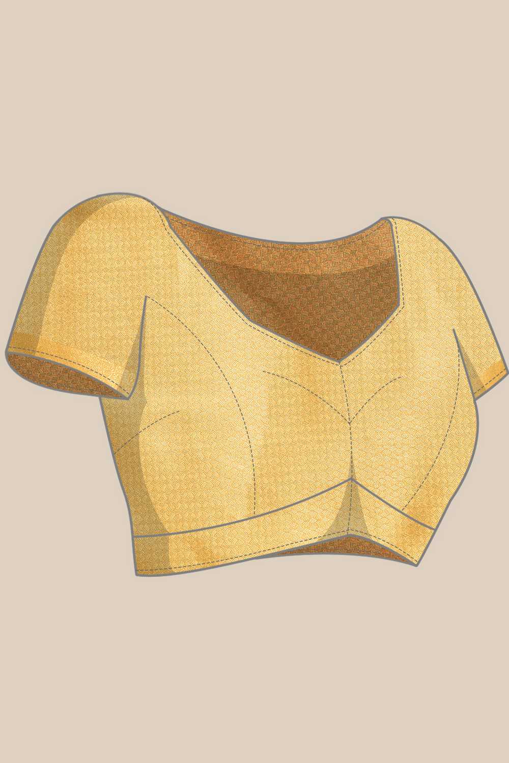 Anise Yellow Tissue Floral Digital Printed Ready to Wear One Minute Saree