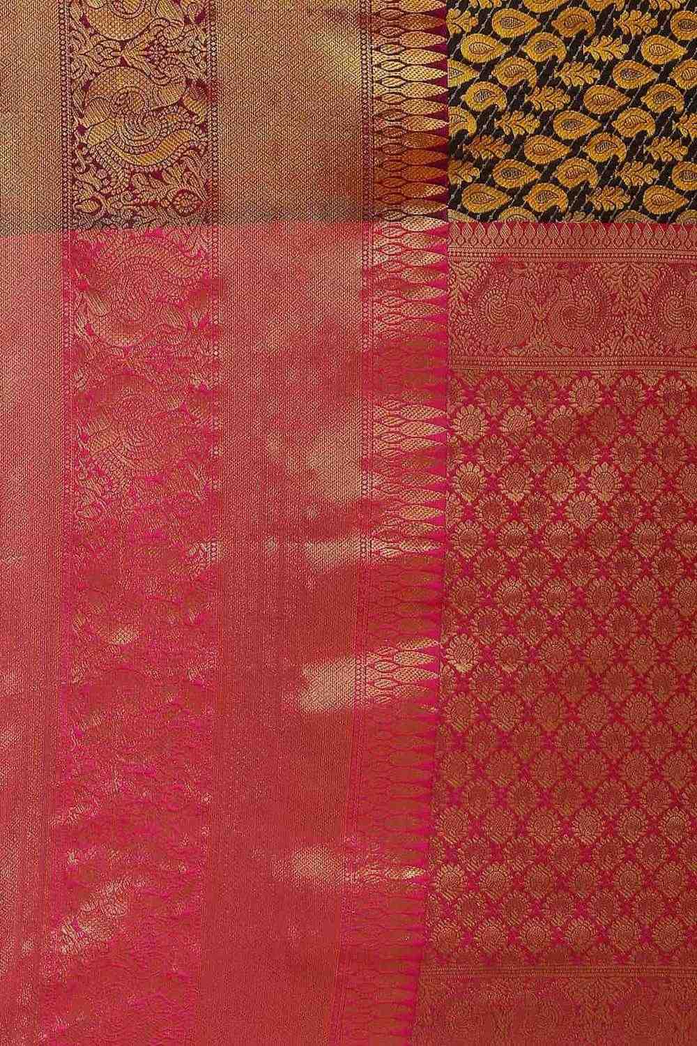 Bina Black Brocade Woven Ready to Wear One Minute Saree