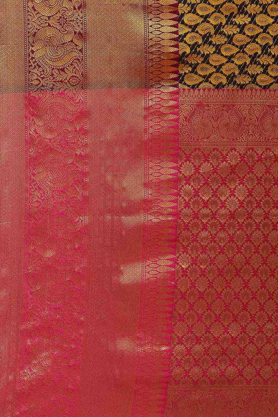 Bina Black Brocade Woven Ready to Wear One Minute Saree