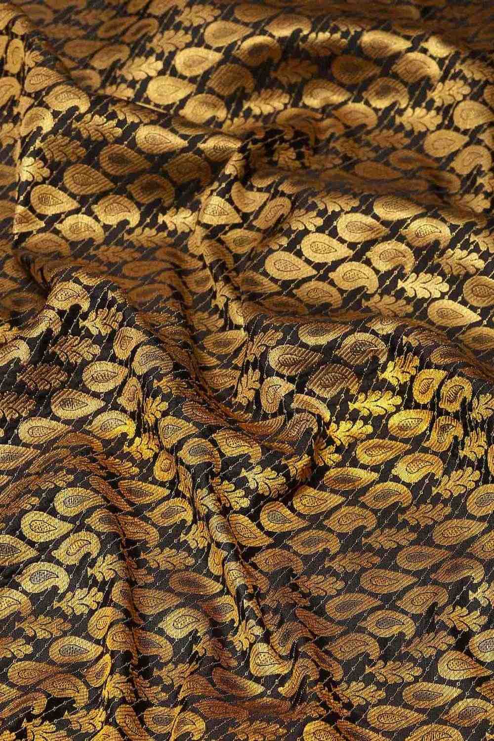 Bina Black Brocade Woven Ready to Wear One Minute Saree