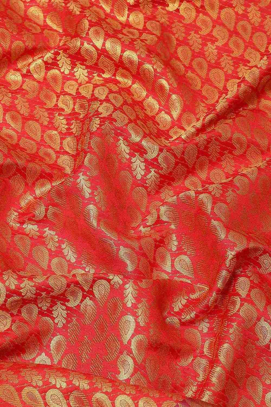 Bina Red Brocade Woven Ready to Wear One Minute Saree