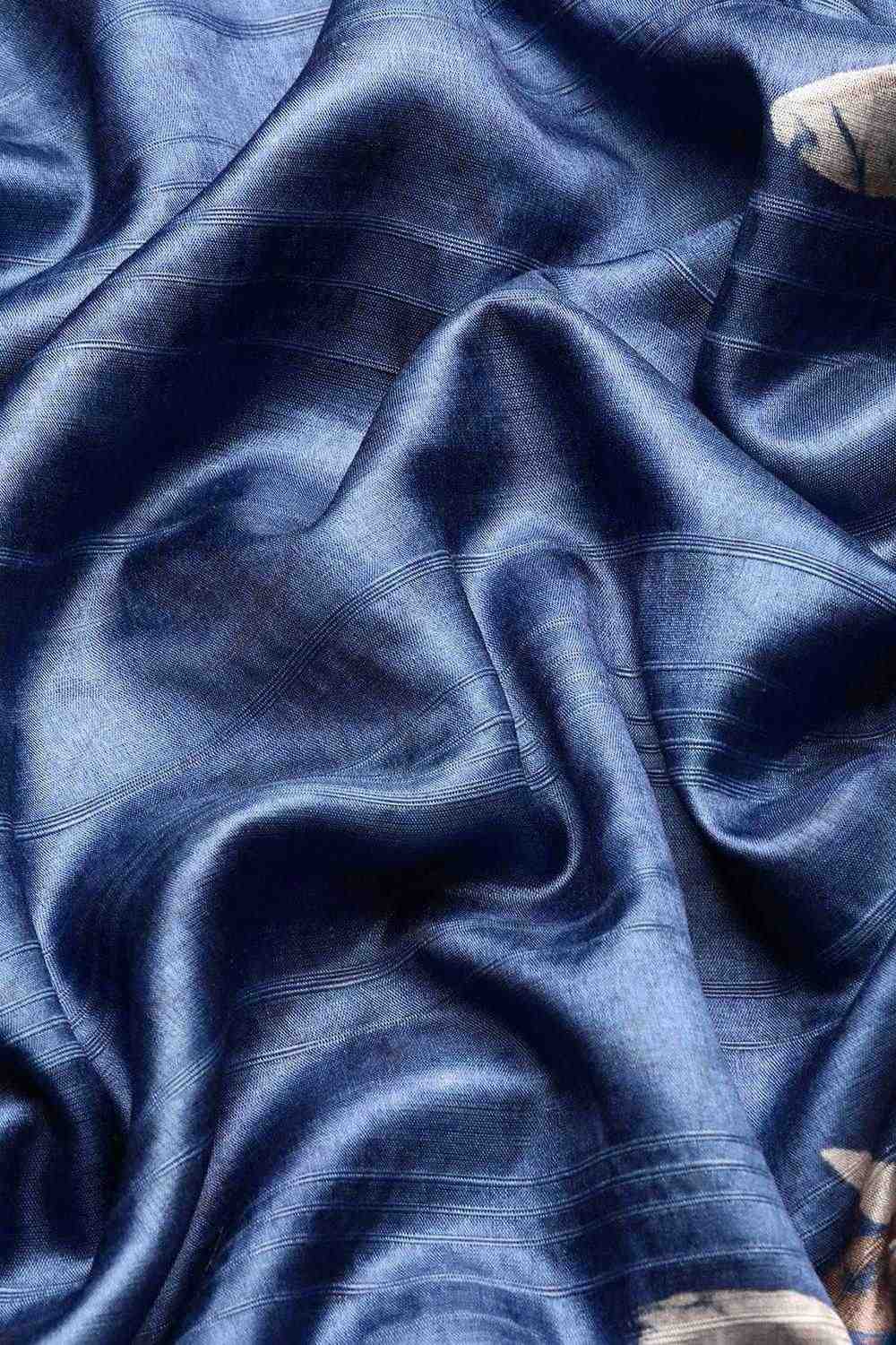 Lucia Blue Soft Silk Floral Digital Printed Ready to Wear One Minute Saree