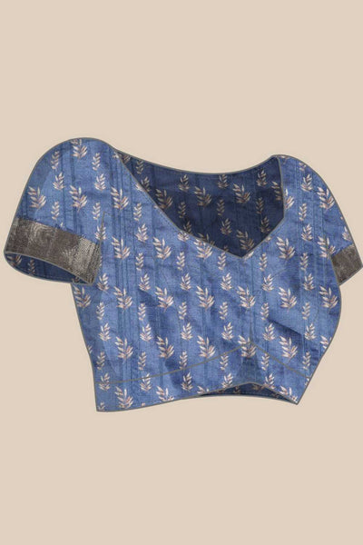 Lucia Blue Soft Silk Floral Digital Printed Ready to Wear One Minute Saree