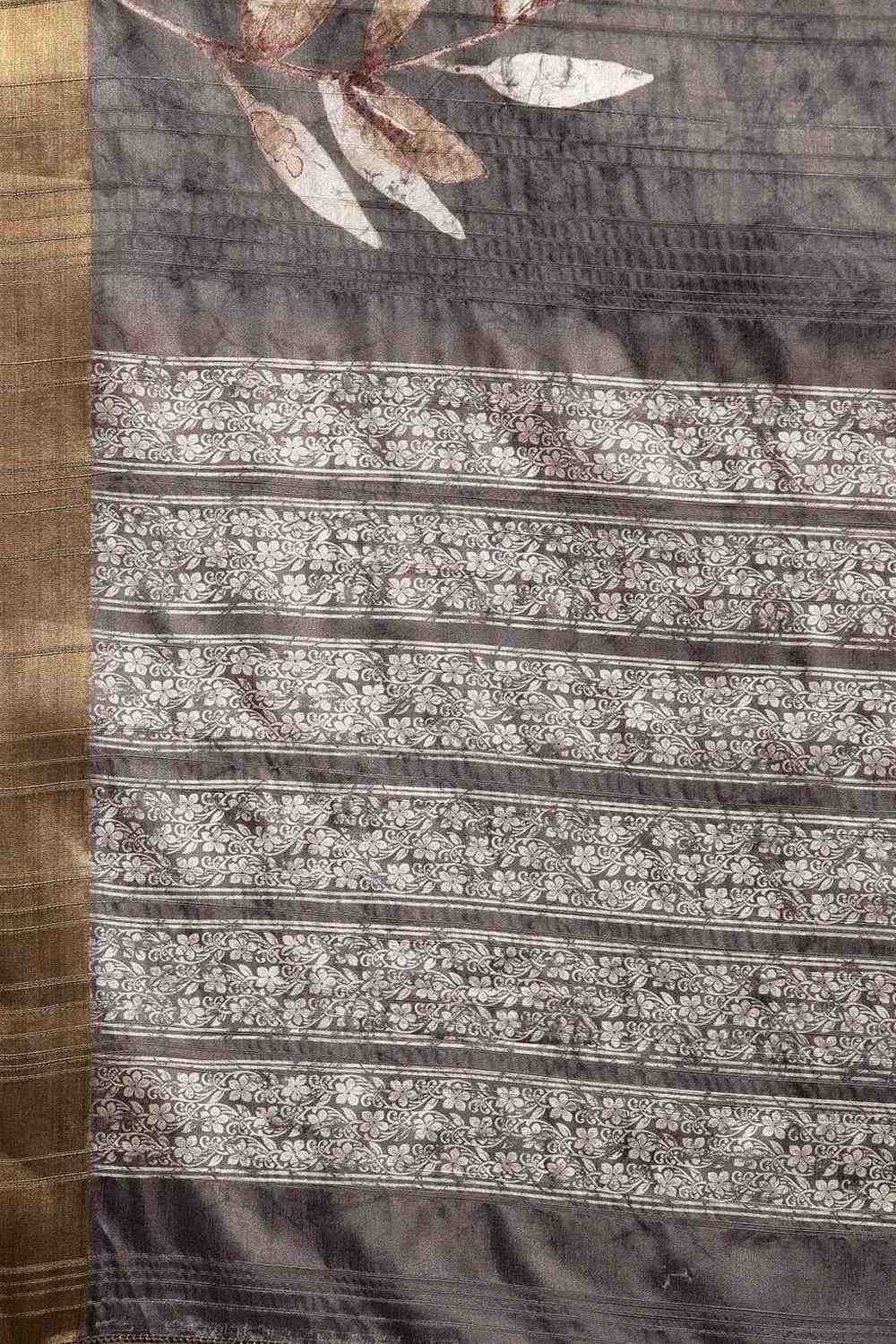 Lucia Brown Soft Silk Floral Digital Printed Ready to Wear One Minute Saree