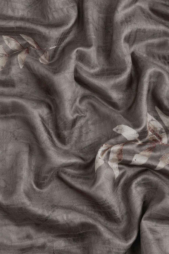 Lucia Brown Soft Silk Floral Digital Printed Ready to Wear One Minute Saree