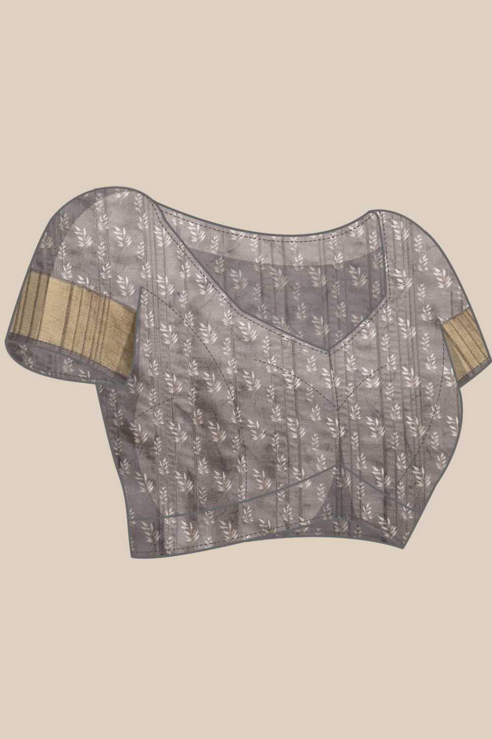 Lucia Brown Soft Silk Floral Digital Printed Ready to Wear One Minute Saree