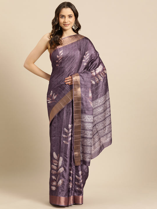 Lucia Lavender Soft Silk Floral Digital Printed Ready to Wear One Minute Saree