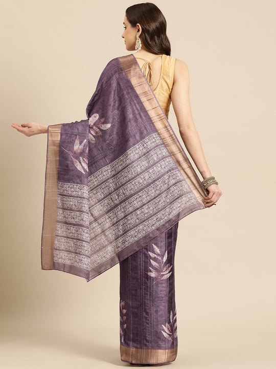 Lucia Lavender Soft Silk Floral Digital Printed Ready to Wear One Minute Saree