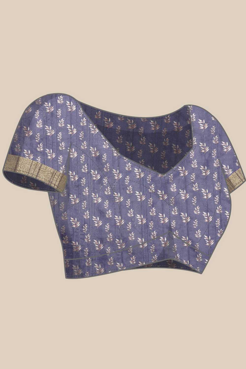 Lucia Blue Soft Silk Floral Digital Printed Ready to Wear One Minute Saree