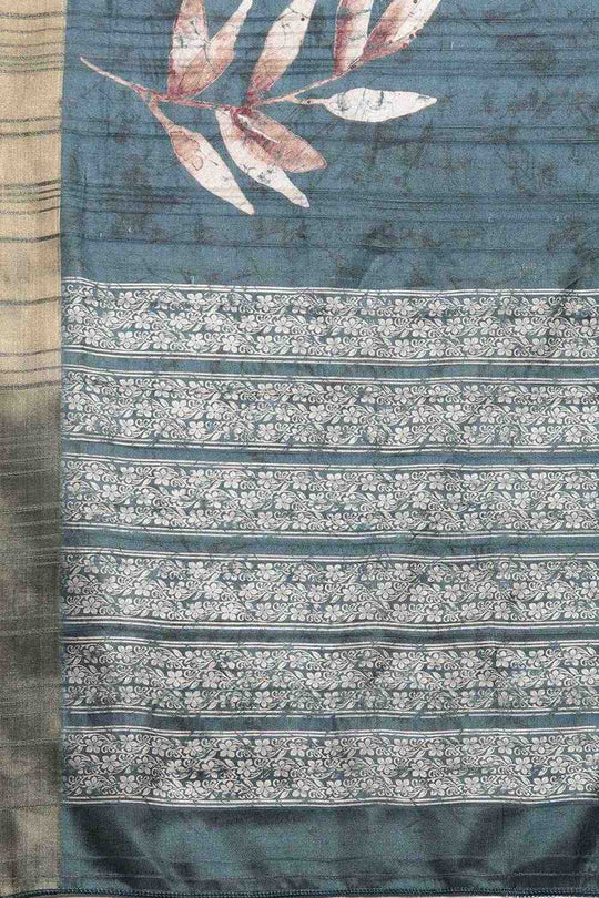 Lucia Teal Soft Silk Floral Digital Printed Ready to Wear One Minute Saree