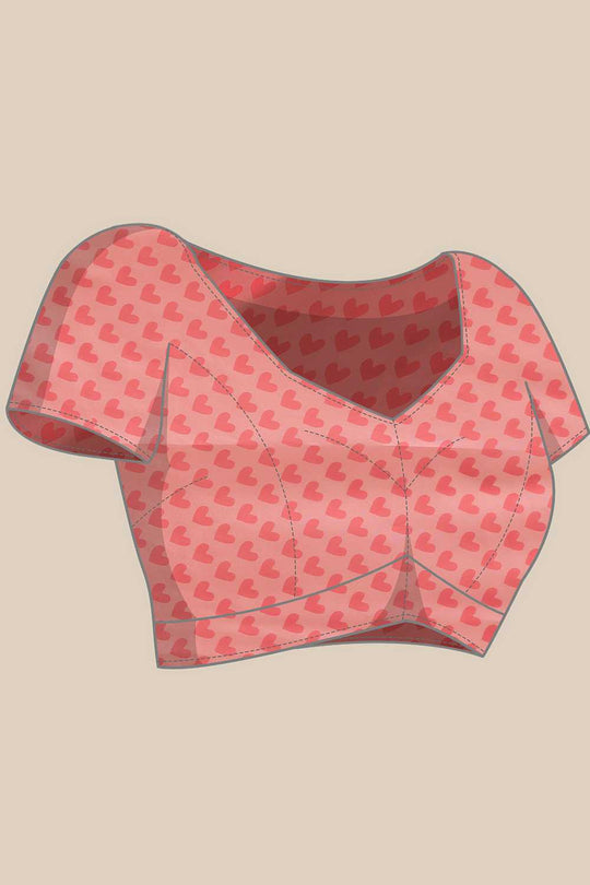 Eva Pink Mul Cotton Striped Digital Printed Ready to Wear One Minute Saree