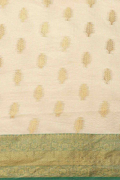 Anise Green Tissue Floral Woven Ready to Wear One Minute Saree