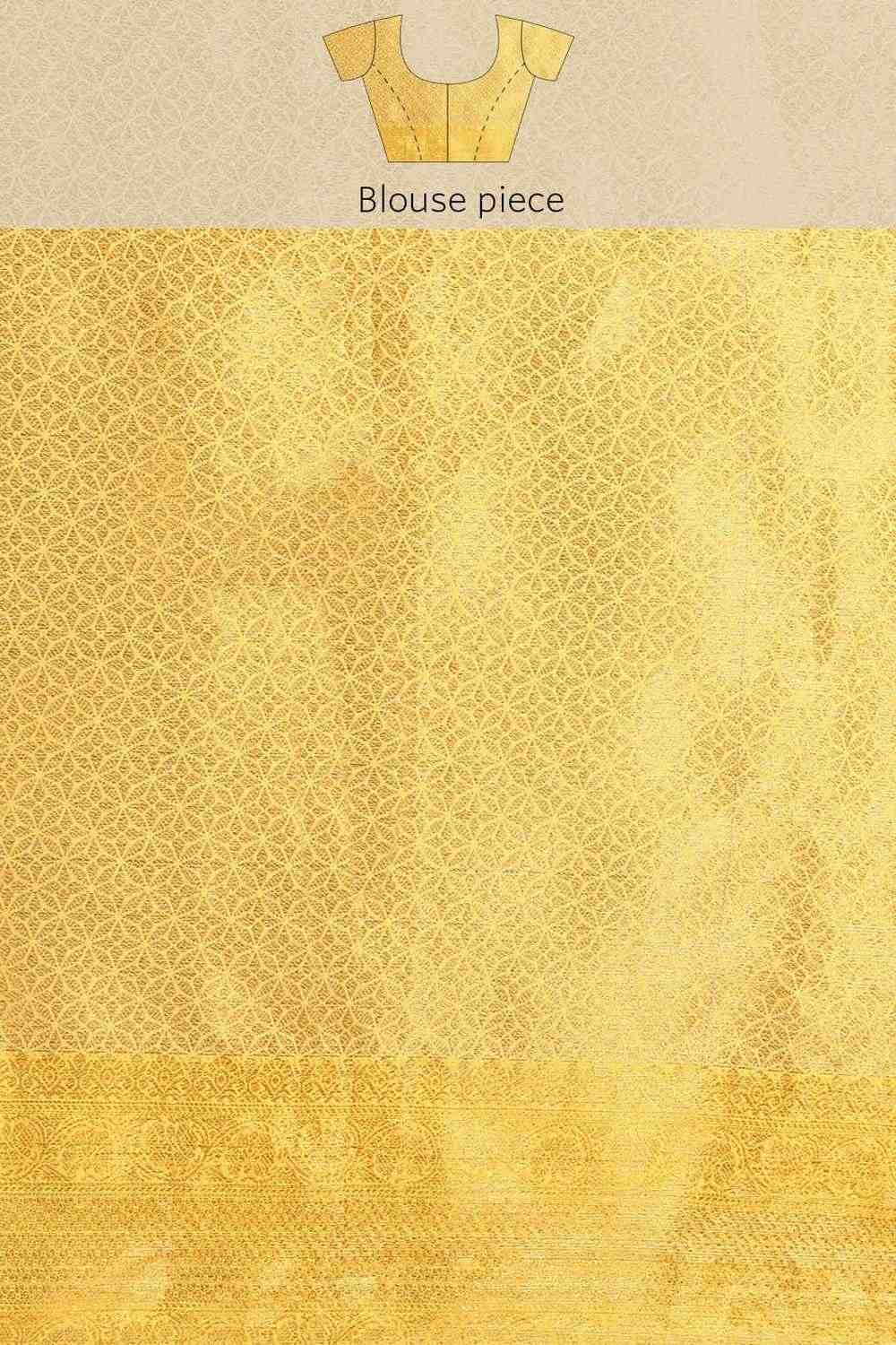 Anise Yellow Tissue Floral Woven Ready to Wear One Minute Saree