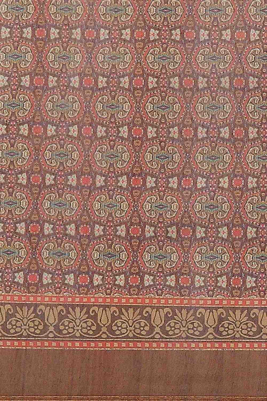 Zora Beige Cotton Blend Kalamkari Digital Printed Ready to Wear One Minute Saree